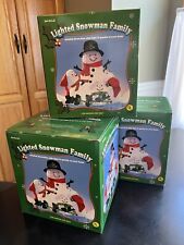 Vtg. Textured Plastic Snowman Family Light Up Indoor Christmas Decoration - NIB picture