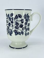 1960s HOLT HOWARD FOOTED Coffee Mug w/ Blue Leaf Design VTG Mid-Century Modern picture