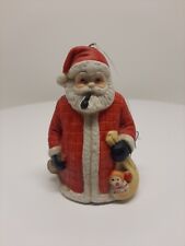 Vintage Dept 56 Holiday Santa Claus Bell Ceramic Christmas Tree Ornament D22 picture