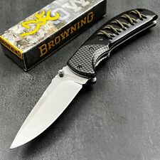 Browning Black Aluminum Carbon fiber Paracord Handle Folding EDC Pocket Knife picture