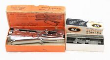 Vintage Ace Clipper Stapling Pliers Model #702 with Staples in Box picture