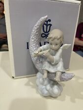 Lladro 6839 Retired Exploring The Stars Angel On Crescent Moon In Box  picture