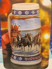 Vintage 1994 BUDWEISER CERAMIC BEER STEIN MUG HOMETOWN HOLIDAY NEW MINT BOX picture