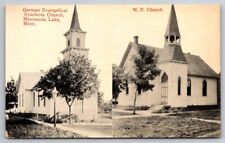 eStampsNet - Postcard Church German Evangelical Minnesota Lake MI picture
