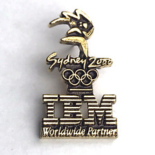 IBM Olympics Sponsor Sydney Pin Button Australia Gold Tone picture