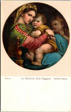 Vtg La Madonna della Seggiola Sedia from Artist Raffaello Sanzio Art Postcard picture