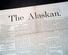 Very Rare SITKA ALASKA Panhandle Territory Pre Klondike Gold Rush 1886 Newspaper picture