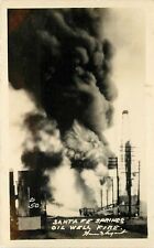 c1928 RPPC Postcard #50 Santa Fe Springs CA Oil Well Fire Unposted picture