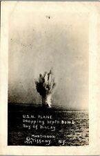 WW1 U.S.N Plane Dropping Depth charge Bay of Biscay, RPPC 1919 WW1 picture