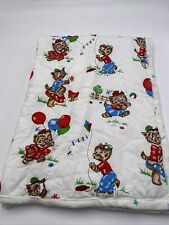 Vintage Quilt Kittens Kites Balloons Balls Tied 2-Sided Baby Child Blanket 36x48 picture