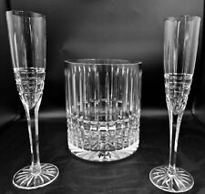 Ceskci Champagne Bucket/ Wine Cooler Lead Crystal  Tall+2 flutes 