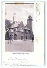 1906 Union City Naugatuck CT City Hose House Rare View Posted picture