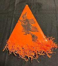 Vintage 1940/50s Halloween Witch Party Hat w/Paper Fringe picture