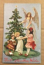 VINTAGE .01  POSTCARD - TUCK'S - EMBOSSED - 1909 USED - BEST CHRISTMAS WISHES picture