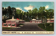 c1962 Twin City Motel Hwy 29 & 601 Concord North Carolina NC Postcard picture