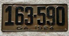 Good Solid Original 1924 Georgia license plate.  See My Other Plates picture