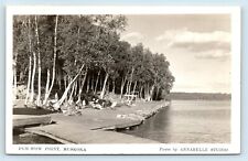 Postcard Pow-wow Point, Muskoka, Canada lake-front scene 1940's RPPC S98 picture