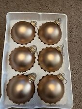 Vintage Set of 6 Christmas By Krebs Glass Ornaments  Gold Used picture