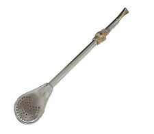 Vintage 1970s Bombilla Straw Ornate Jeweled Handle 7.8” Stirring Drinks Tool  picture