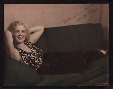 GLAMOROUS GOLEN AGE ANNITA PAGE HAND TINTED AUTOGRAPHED TO WHITE STUDIOS PHOTO picture