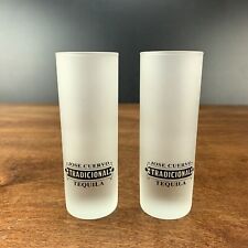 (2)  JOSE CUERVO TEQUILA SHOT GLASSES--FROSTED--TRADICIONAL  picture