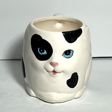 Vintage 1980s Cute Black White Cat Kitten Mug picture