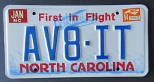 AVIATE  NORTH CAROLINA  license plate  1994   AV8-IT picture