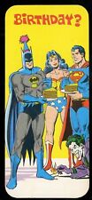 Vintage 1978 DC Mark 1 SUPERMAN BATMAN and WONDER WOMAN Birthday Card NOS picture