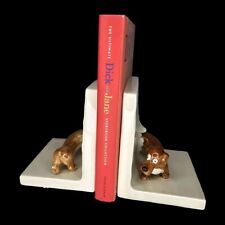 Vintage 1977 Fitz And Floyd Hand Painted Ceramic Dachshund Weiner Dog Bookends picture