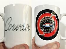 Vintage Chevy Corvair Turbo Charged Fender Grille Trunk Emblem Badge 15 oz. MUG picture