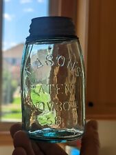 ***AWESOME*** Aqua 58 Only Midget Pint Mason Fruit Jar *** BALL MADE*** picture