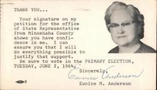 Political 1964 Sioux Falls,SD Eunice M. Anderson for State Representative,Minneh picture