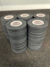 $100 Black Faux Poker Chips 9 Gram (100each) picture