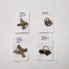 Civil War   Cape Pins- Artillery-ordnance-Cavalry-7th Corps-brass NEW LOT of 4 picture