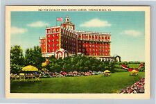 Virginia Beach VA-Virginia, The Cavalier From Sunken Garden, Vintage Postcard picture