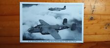 Military WWII Airplane Postcard US Twin Engine Army Bomber with Escort Plane picture