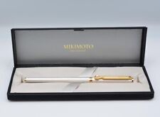 MIKIMOTO International Ballpoint Pen Silver Tone Pearl With Box picture