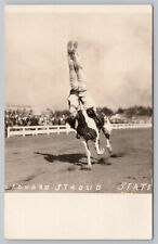 Cheyenne WY Wyoming - Rodeo - Leonard Stroud Headstand Real Photo RPPC - c1920 picture