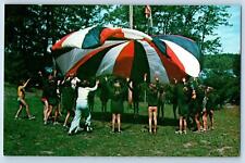 Auburn Wisconsin WI Postcard Camp Norwesco Girl Scout Council Parachute c1960's picture