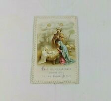 Lace Bible Die Cut Victorian Calling Card Embossed Tract Jesus Mary Joseph Craft picture