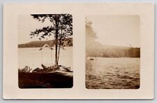 Oquaga Lake NY RPPC Boats On Shore Broome County New York Photo Postcard A48 picture