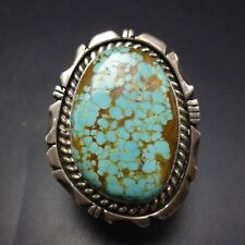 Vintage EDDIE SECATERO Navajo #8 TURQUOISE Sterling Silver RING size 8.25 picture