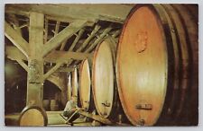 Oak Oval Wine Cask at Count Agoston Haraszthy Sonoma California Vintage Postcard picture