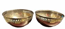 Bronze  -2 Brass Bowl   Pierced 7” Vintage picture