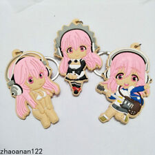 3pcs Super Sonico Anime Pendant Key Chain Double Sided Soft Adhesive Keychain picture