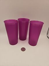 Vintage Tupperware Tumbler Style #116 Puple 9 Oz Drinking Cup Set of 3 picture