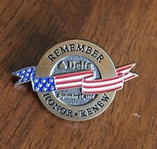Collectible Vintage Delta Air Lines 9/11 Remember Honor Renew Commemorative Pin picture