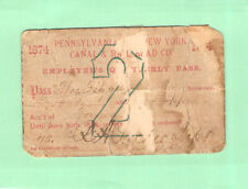 1874 PENNSYLVANIA NEW YORK CANAL QUARTERLY LOW # 75  RAILROAD RAILWAY RR RY PASS picture
