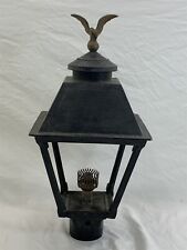 Antique Outdoor Gas Light Post Mount Lamp Fixture Flying Eagle Finial Leaf  picture