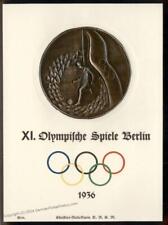 Germany 1936 Olympics Bronze Relief Medallion Soccer Player Patriotic Card 93499 picture